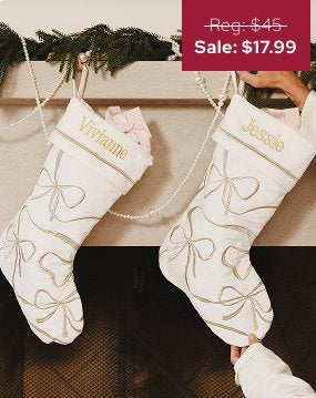 Embroidered Bows & Ribbons Stocking