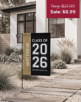 Collegiate Year Personalized Graduation Garden Flag