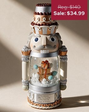 Engraved Nutcracker Dome Snow Globe in Light Tone
