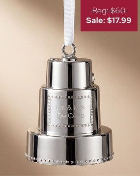 Engraved Tiered Wedding Cake Ornament