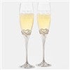 Infinity Heart Wedding Engraved Flutes
