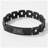 Engraved Matte Black ID Bracelet for Him