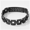 Engraved Matte Black Back of ID Bracelet