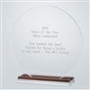 Engraved Round Glass and Wood Award