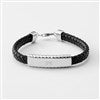 Engraved Sterling & Leather ID Bracelet