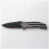 Open Engraved American Flag Knife