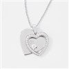 Sterling Silver Pave Heart Necklace