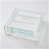 Engraved Couples Glass Coaster Set   