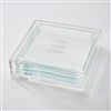 Engraved Family Glass Coaster Set  