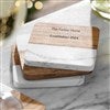 Engraved Couples Marble Coaster Set