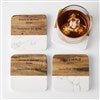 Housewarming Wood and Marble Coaster Set