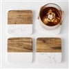 Entertaining Wood and Marble Coaster Set