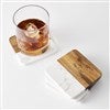 Entertaining Wood and Marble Coaster Set