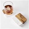 Monogram Wood and Marble Coaster Set 