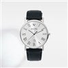 Bulova Silver and Black Leather Watch