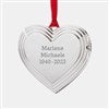 Memorial Heart Locket Ornament, Back