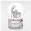 Silver Glittering Deer Snow Globe