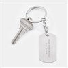 Nickel Dog Tag Keychain
