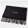 Soft Fringe Scarf in Solid Black  