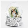 Engraved Musical Floral Photo Snow Globe