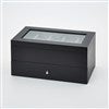 Black Wooden 10 Slot Watch Box with Draw