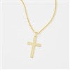 Engraved Gold Cross Necklace