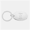 Engraved Silver Oval Keychain   
