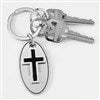 Engraved Cross Keychain   