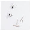 Sterling Silver and CZ Bar Earrings