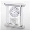 Engraved Silver and Glass Column Clock 