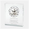 Engraved Crystal Skeleton Desk Clock  