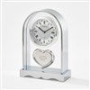 Engraved Silver Heart Wedding Clock   