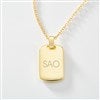 Gold/Sterling Tag Necklace - Vertical