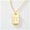 Gold/Sterling Tag Necklace - Horizontal