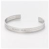Engraved Silver Striped Stainless Cuff 