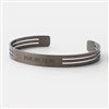 Engraved Gunmetal Striped Steel Cuff