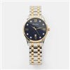 Engraved Bulova Blue Dial Two Tone Watch