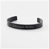 Engraved Stainless Black Cuff Bracelet  
