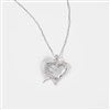 Silver Brushed Heart Swing Necklace