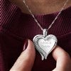 Product Thumbnail Silver Brushed Heart Swing Necklace Worn