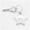 Engraved Silver Star Keychain