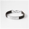 Leather ID Bracelet in Brown/Silver