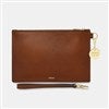 Fossil Brown Leather Wristlet with Charm