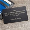  Engraved Message Metal Wallet Card