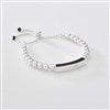 Product Thumbnail Engraved Silver & Black Beaded Bracelet 