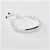 Product Thumbnail Engraved Silver & Black Beaded Bracelet 