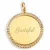 Product Thumbnail Engraved Jeweled Disc Charm - Gold