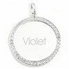 Product Thumbnail Engraved Jeweled Disc Charm - Silver