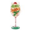 Product Thumbnail Here Comes Santa Wine Glass