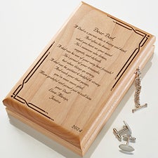 Personalized Wood Jewelry Valet Box - Dad Poem - 12379
